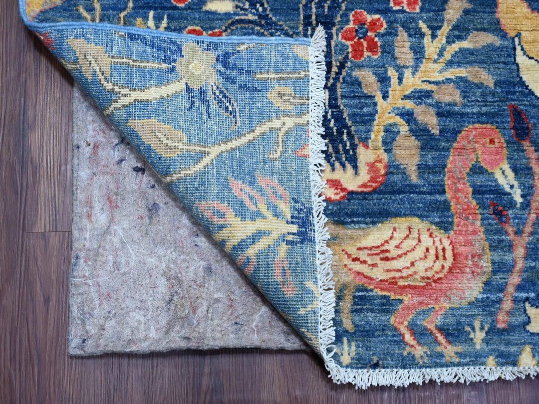 8'11" x 11'8" New Hand Knotted Blue Wool Rectangle Oriental Rug - MOA10221258