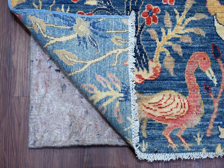 8'11" x 11'8" New Hand Knotted Blue Wool Rectangle Oriental Rug - MOA10221258