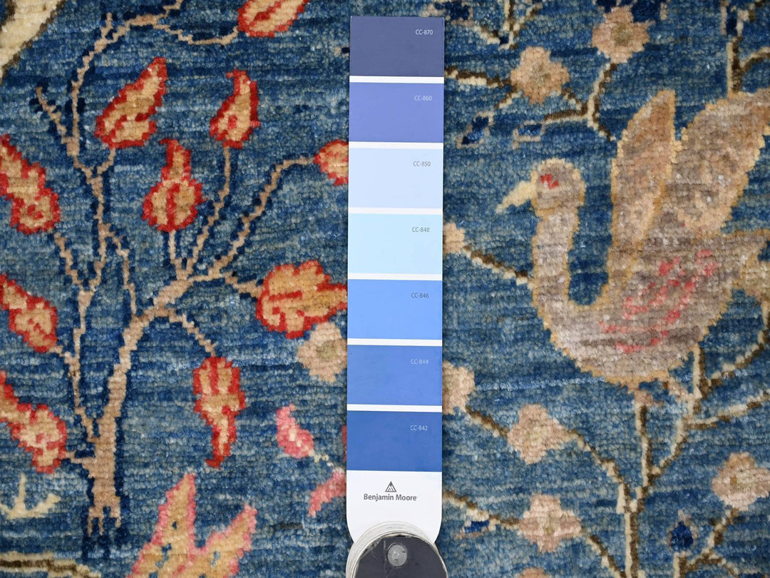8'11" x 11'8" New Hand Knotted Blue Wool Rectangle Oriental Rug - MOA10221258
