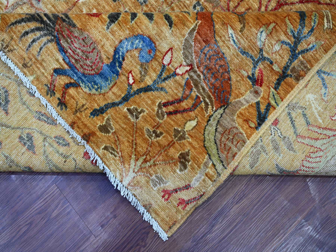 8'10" x 11'10" New Hand Knotted Brown Wool Rectangle Oriental Rug - MOA10221259