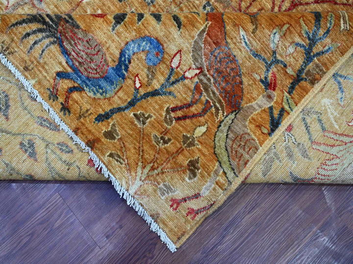 8'10" x 11'10" New Hand Knotted Brown Wool Rectangle Oriental Rug - MOA10221259