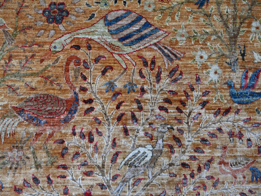 8'10" x 11'10" New Hand Knotted Brown Wool Rectangle Oriental Rug - MOA10221259