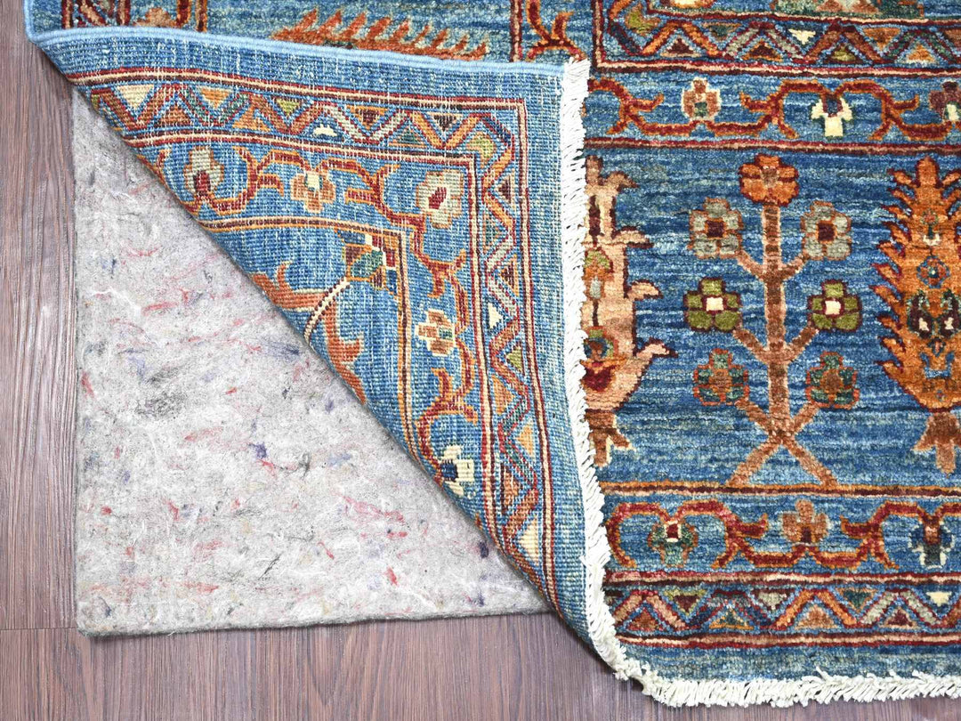 8'10" x 11'10" New Hand Knotted Blue Wool Rectangle Oriental Rug - MOA10221260
