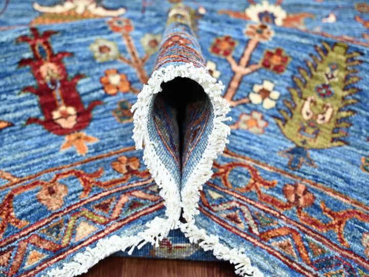 8'10" x 11'10" New Hand Knotted Blue Wool Rectangle Oriental Rug - MOA10221260