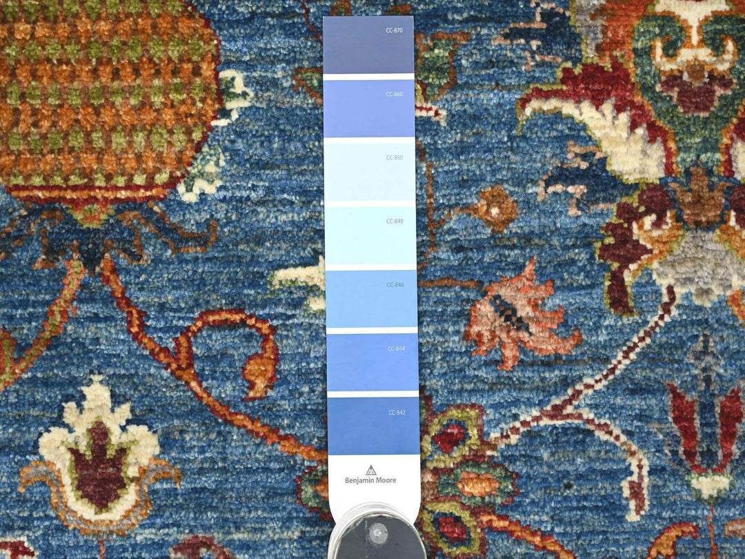 8'10" x 11'10" New Hand Knotted Blue Wool Rectangle Oriental Rug - MOA10221260