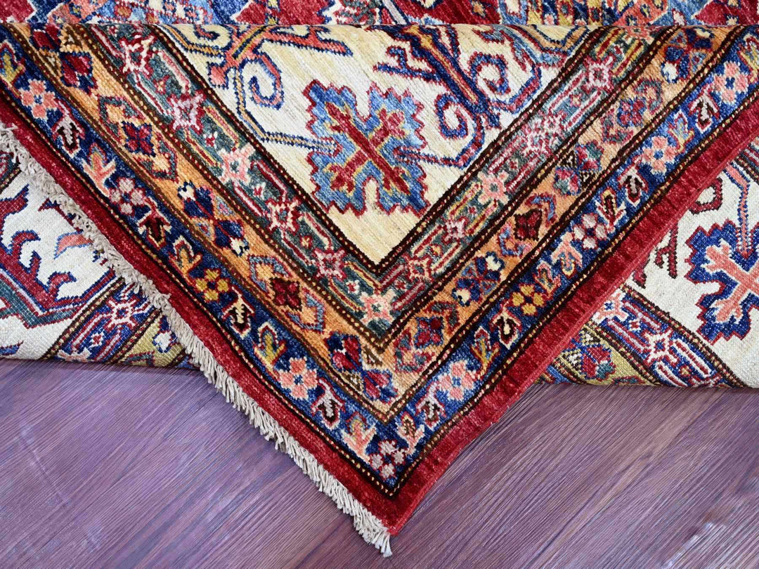 9'0" x 11'11" New Hand Knotted Red Wool Rectangle Oriental Rug - MOA10221261