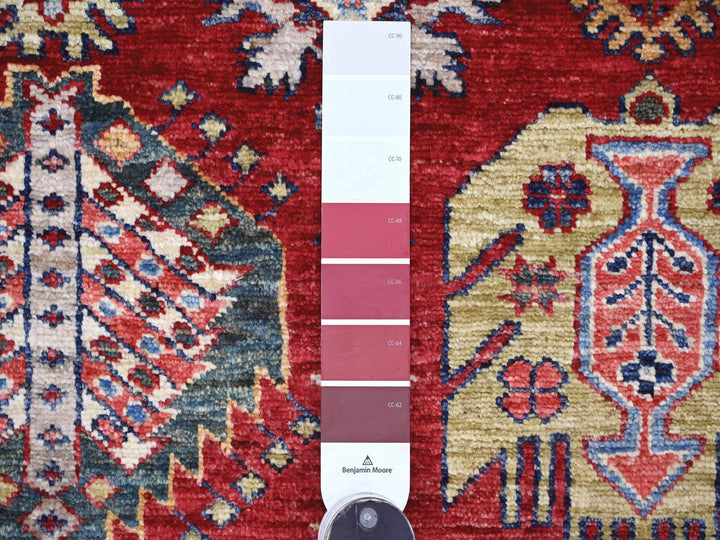9'0" x 11'11" New Hand Knotted Red Wool Rectangle Oriental Rug - MOA10221261