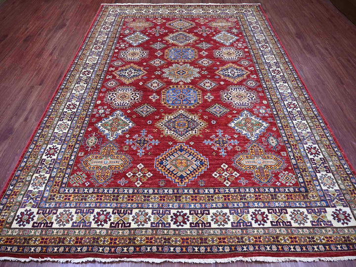 7'10" x 10'6" New Hand Knotted Red Wool Rectangle Oriental Rug - MOA10221263