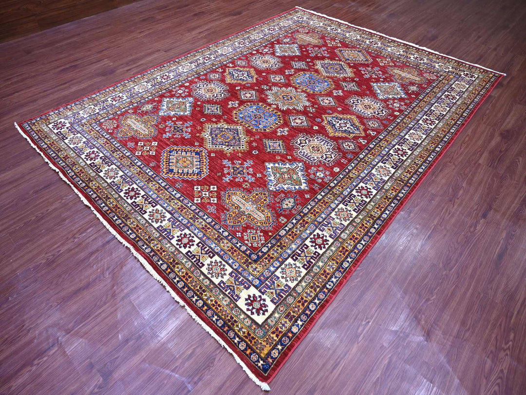 7'10" x 10'6" New Hand Knotted Red Wool Rectangle Oriental Rug - MOA10221263