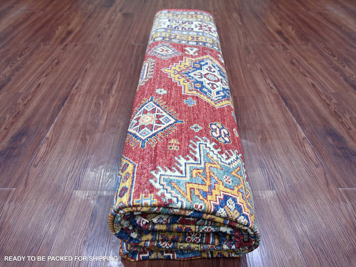 7'10" x 10'6" New Hand Knotted Red Wool Rectangle Oriental Rug - MOA10221263