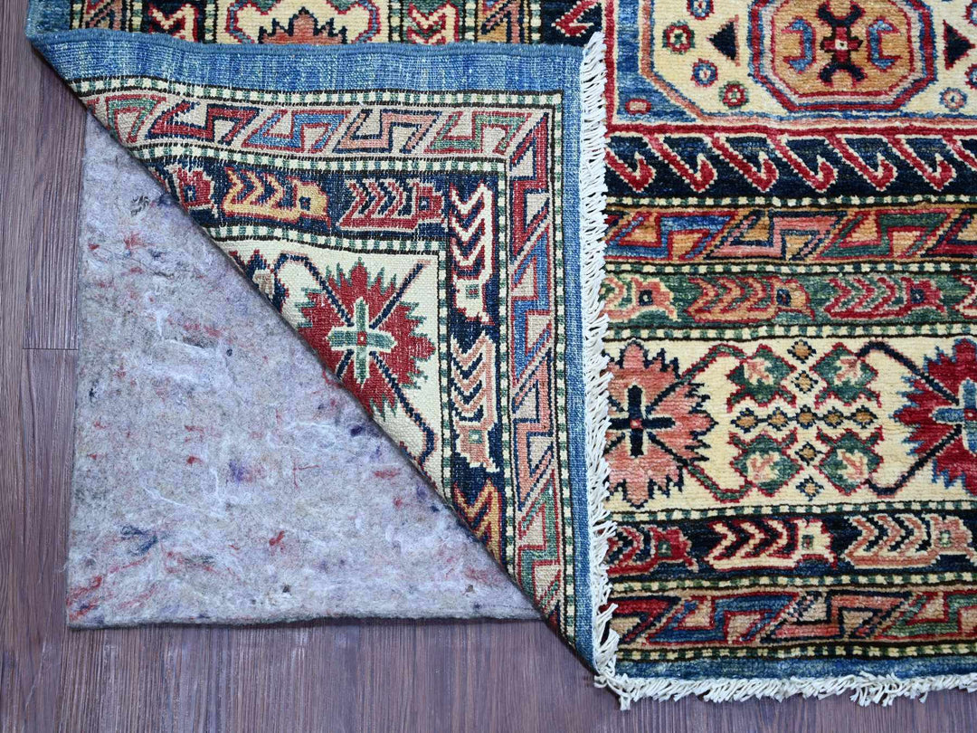 8'2" x 9'11" New Hand Knotted Blue Wool Rectangle Oriental Rug - MOA10221264