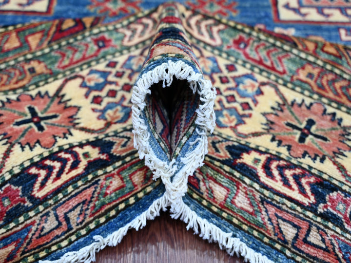 8'2" x 9'11" New Hand Knotted Blue Wool Rectangle Oriental Rug - MOA10221264