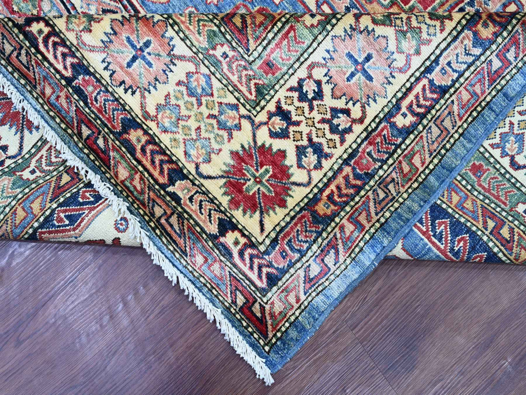 8'2" x 9'11" New Hand Knotted Blue Wool Rectangle Oriental Rug - MOA10221264