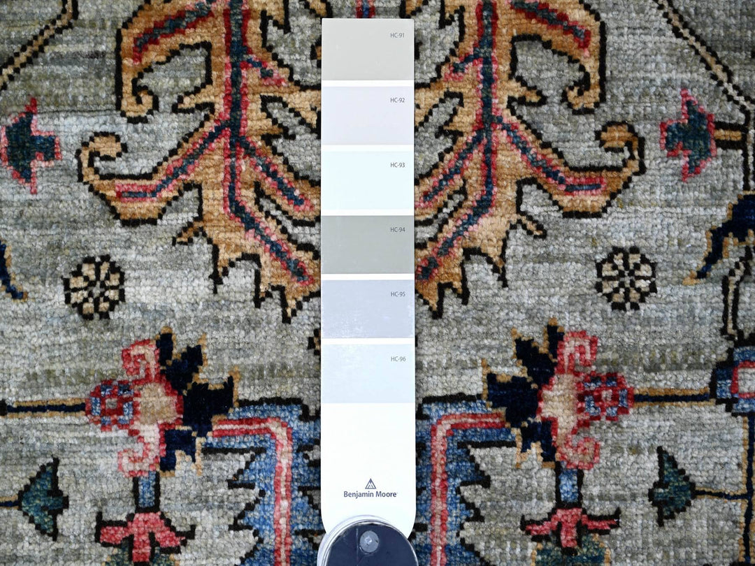 3'1" x 15'9" New Hand Knotted Green Wool Runner Oriental Rug - MOA10221266