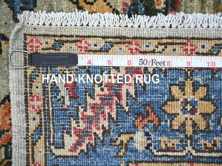 3'1" x 15'9" New Hand Knotted Green Wool Runner Oriental Rug - MOA10221266