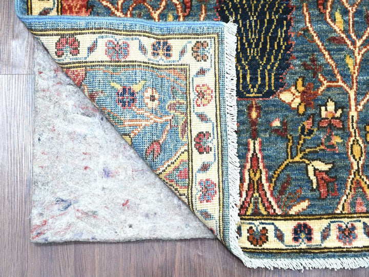 2'7" x 12'10" New Hand Knotted Blue Wool Runner Oriental Rug - MOA10221267