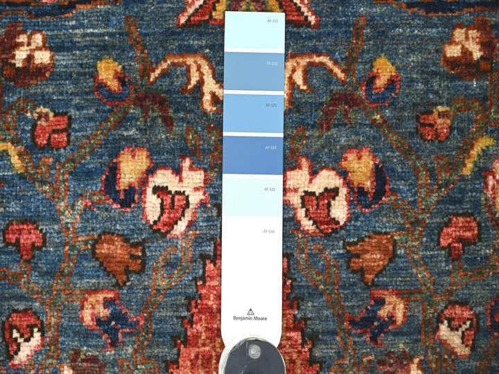 2'7" x 12'10" New Hand Knotted Blue Wool Runner Oriental Rug - MOA10221267