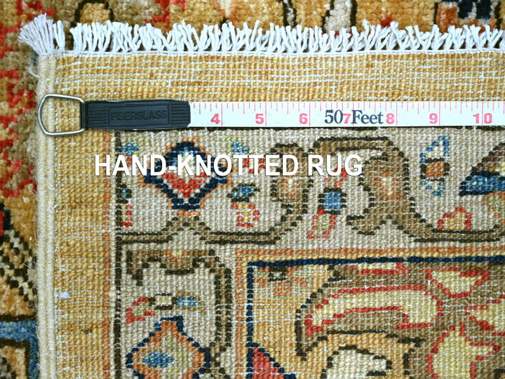 3'1" x 11'5" New Hand Knotted Yellow Wool Runner Oriental Rug - MOA10221269