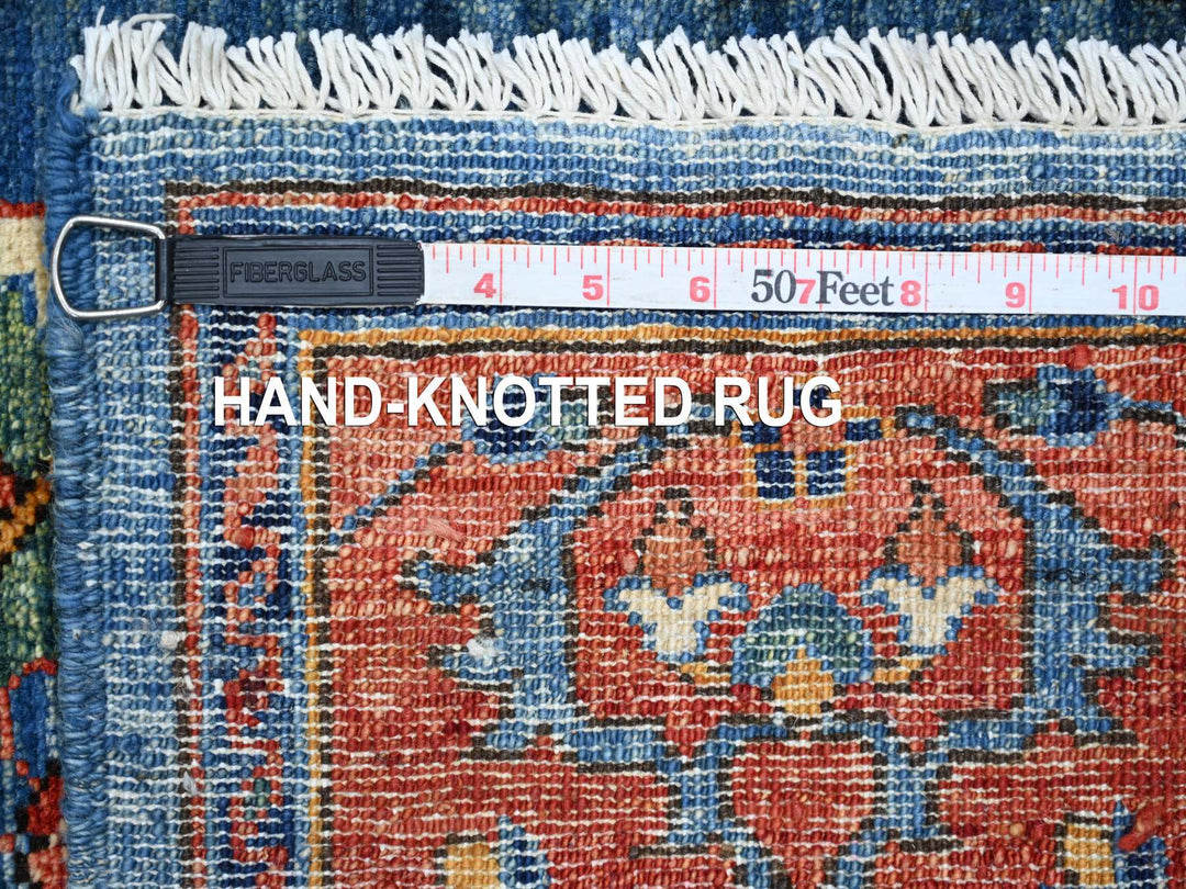2'9" x 10'2" New Hand Knotted Blue Wool Runner Oriental Rug - MOA10221273