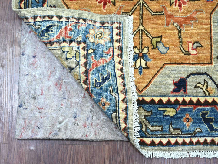 2'8" x 10'2" New Hand Knotted Grey Wool Runner Oriental Rug - MOA10221274