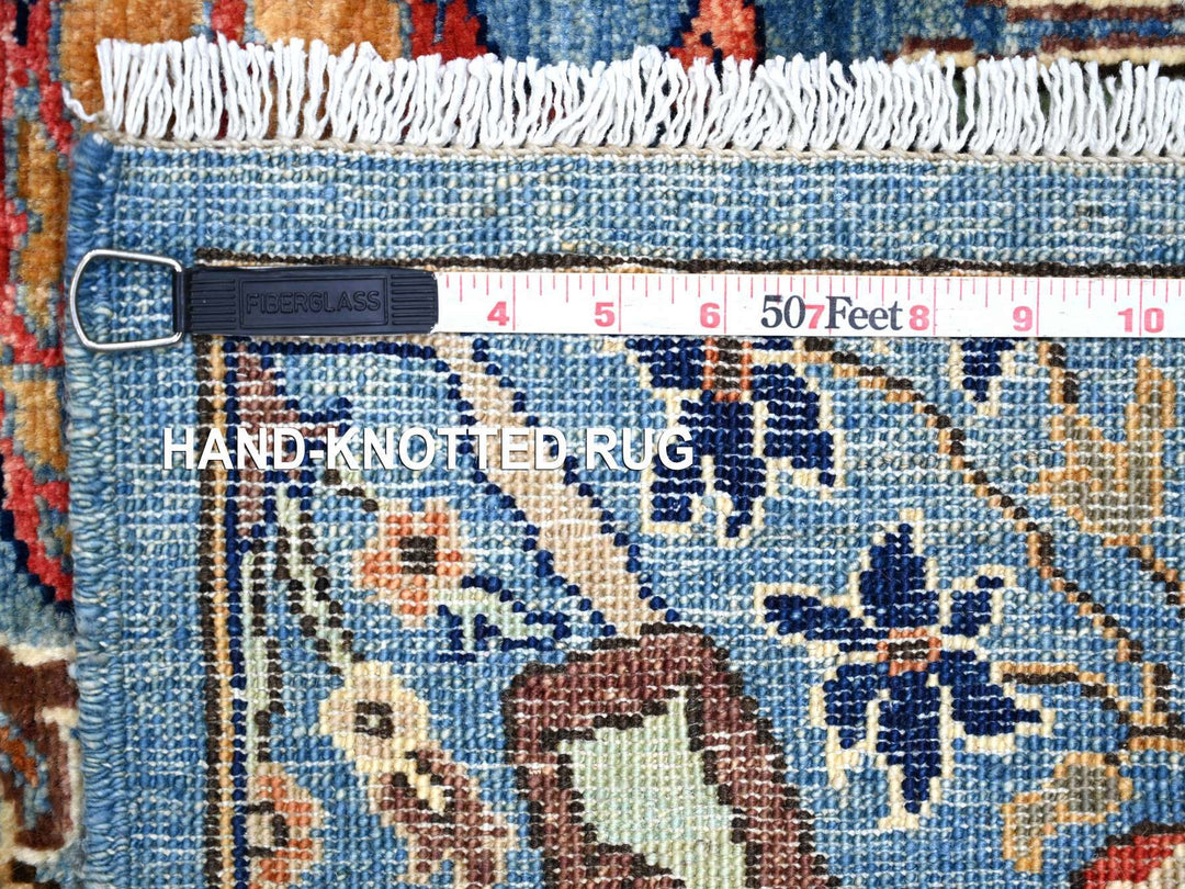 2'7" x 13'9" New Hand Knotted Blue Wool Runner Oriental Rug - MOA10221275