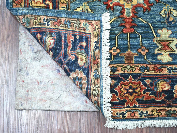 2'8" x 9'7" New Hand Knotted Blue Wool Runner Oriental Rug - MOA10221277