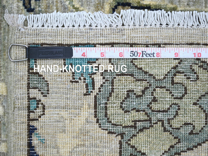 2'7" x 14'2" New Hand Knotted Grey Wool Runner Oriental Rug - MOA10221280
