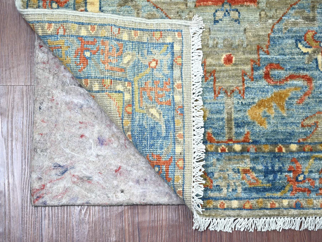 2'7" x 5'10" New Hand Knotted Grey Wool Runner Oriental Rug - MOA10221282