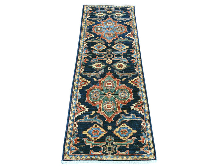 2'1" x 6'0" New Hand Knotted Blue Wool Runner Oriental Rug - MOA10221283
