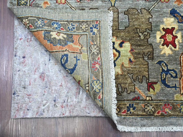 2'11" x 15'11" New Hand Knotted Grey Wool Runner Oriental Rug - MOA10221284