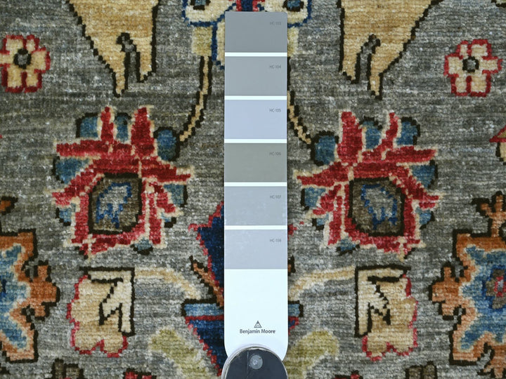 2'11" x 15'11" New Hand Knotted Grey Wool Runner Oriental Rug - MOA10221284