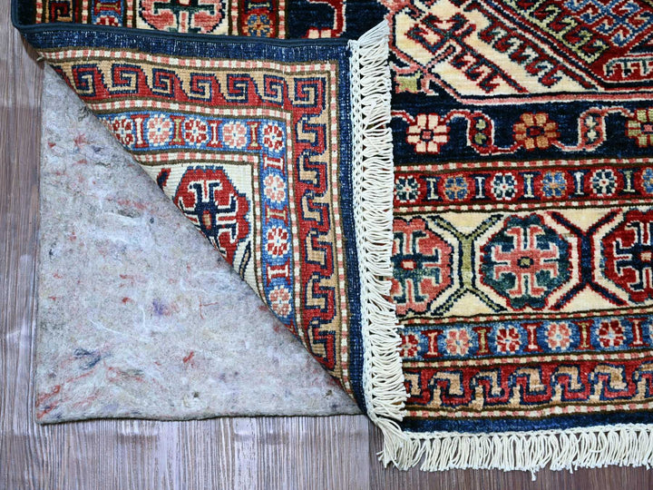 5'11" x 8'7" New Hand Knotted Blue Wool Rectangle Oriental Rug - MOA10221285