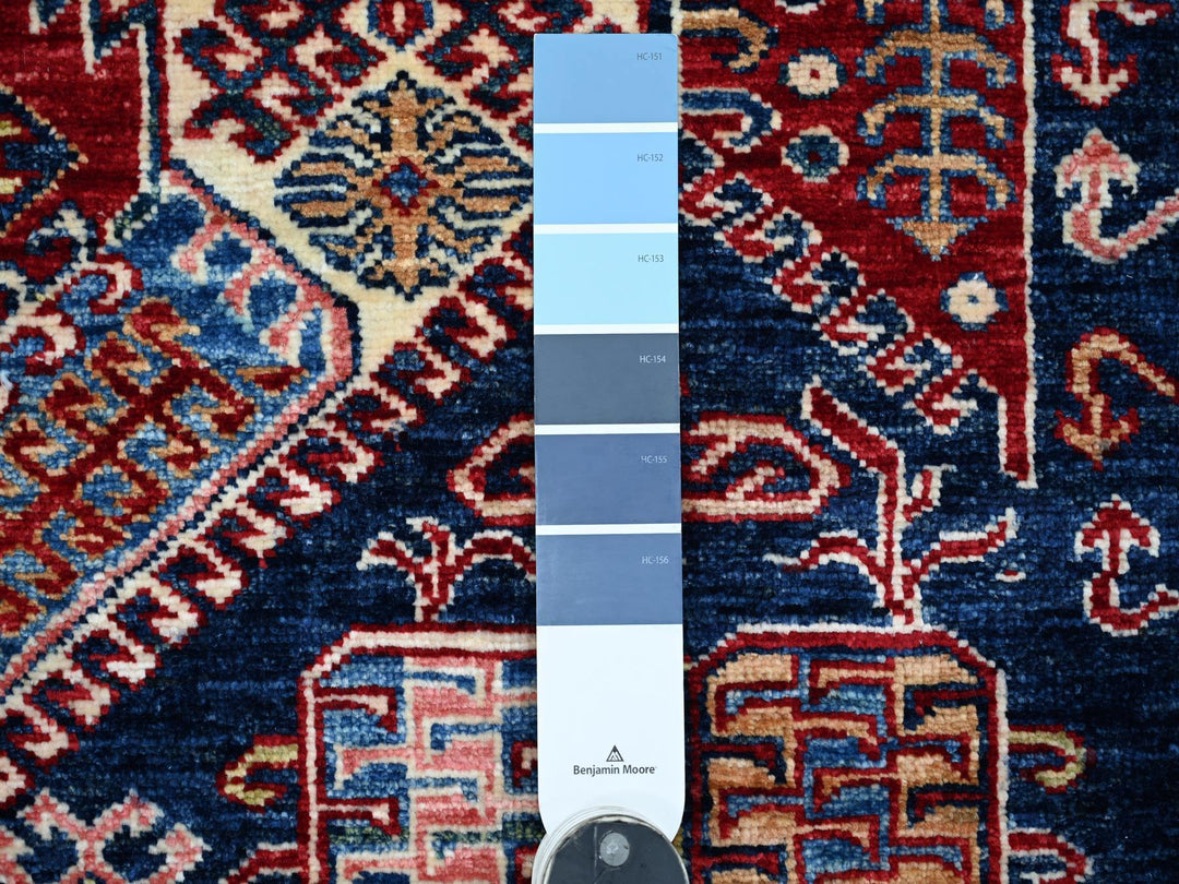 5'11" x 8'7" New Hand Knotted Blue Wool Rectangle Oriental Rug - MOA10221285