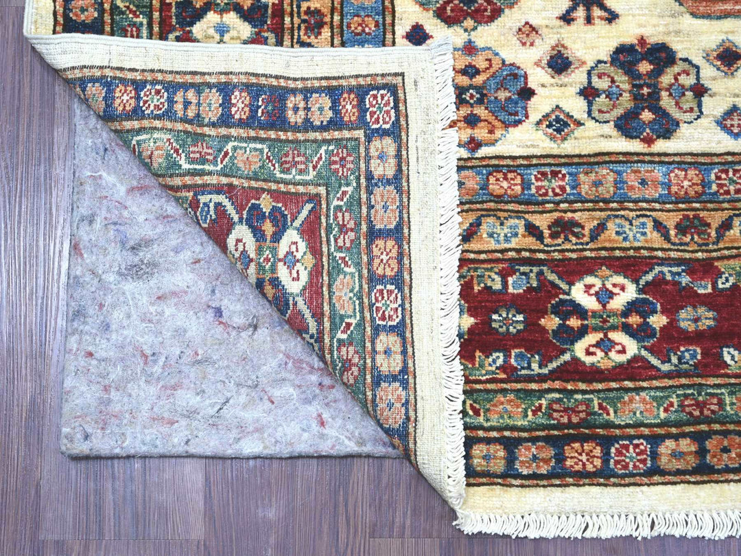 6'1" x 8'8" New Hand Knotted Ivory Wool Rectangle Oriental Rug - MOA10221287