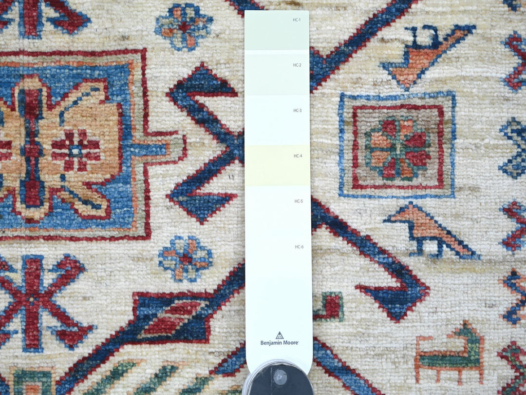 6'1" x 8'8" New Hand Knotted Ivory Wool Rectangle Oriental Rug - MOA10221287