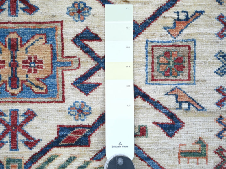 6'1" x 8'8" New Hand Knotted Ivory Wool Rectangle Oriental Rug - MOA10221287