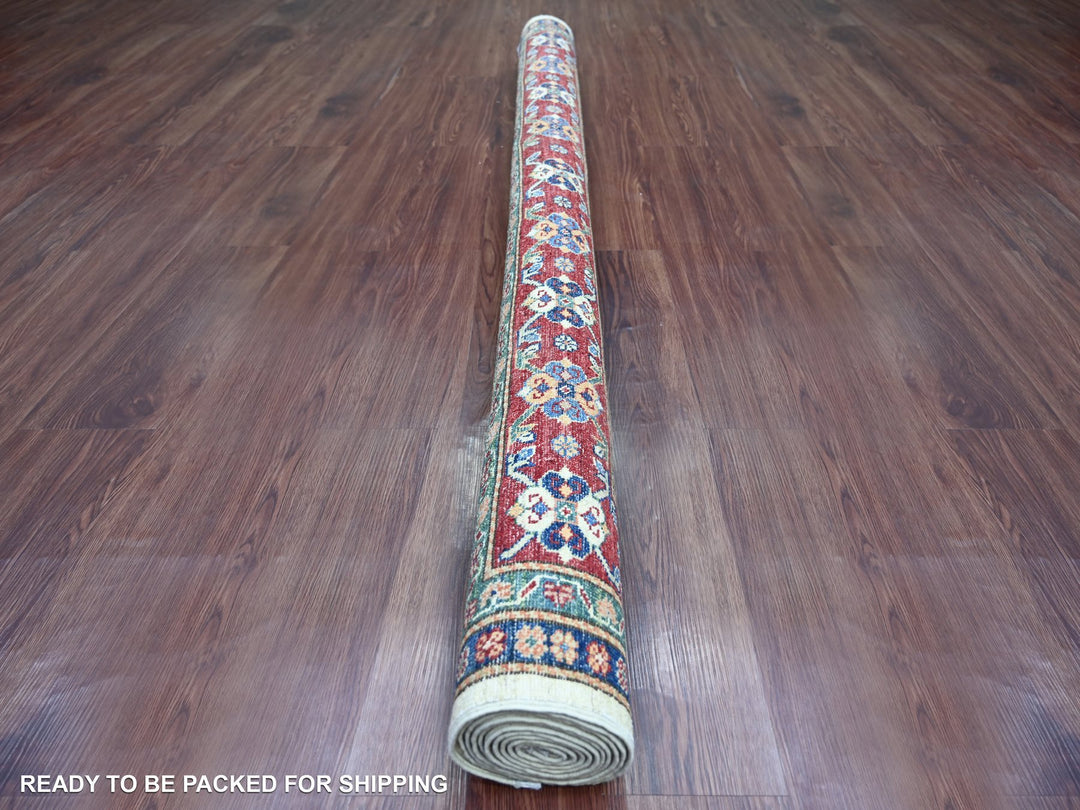6'1" x 8'8" New Hand Knotted Ivory Wool Rectangle Oriental Rug - MOA10221287