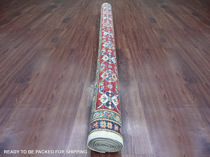 6'1" x 8'8" New Hand Knotted Ivory Wool Rectangle Oriental Rug - MOA10221287