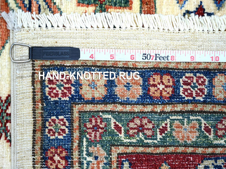 6'1" x 8'8" New Hand Knotted Ivory Wool Rectangle Oriental Rug - MOA10221287