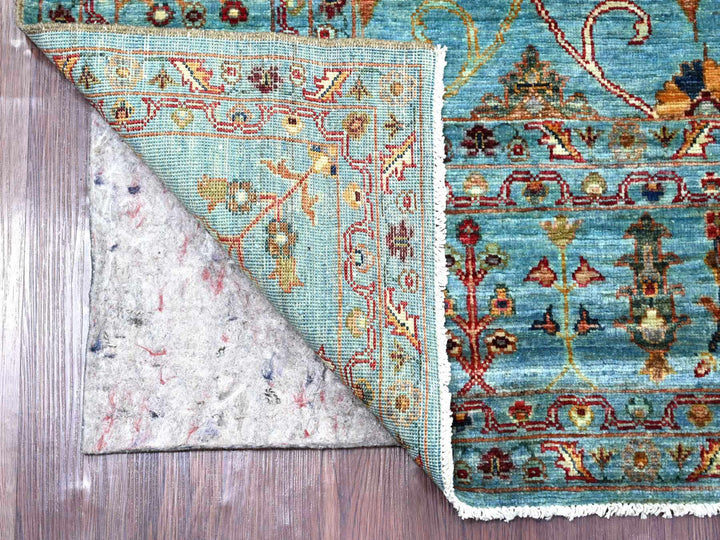 5'7" x 8'2" New Hand Knotted Blue Wool Rectangle Oriental Rug - MOA10221288