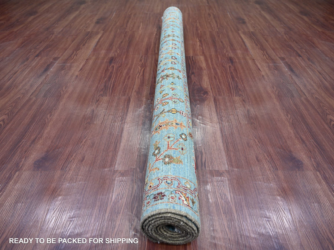 5'7" x 8'2" New Hand Knotted Blue Wool Rectangle Oriental Rug - MOA10221288