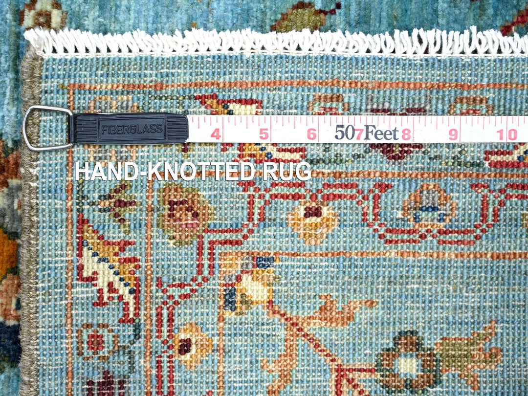 5'7" x 8'2" New Hand Knotted Blue Wool Rectangle Oriental Rug - MOA10221288