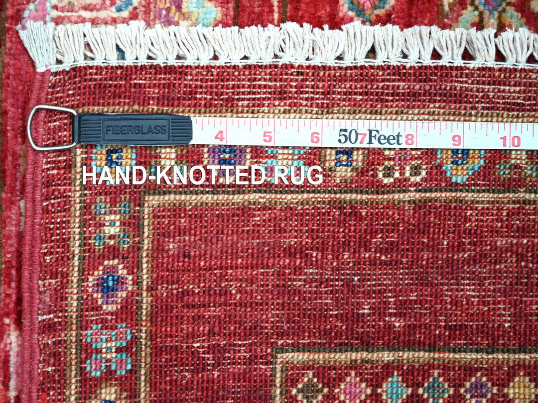 5'8" x 8'3" New Hand Knotted Red Wool Rectangle Oriental Rug - MOA10221289