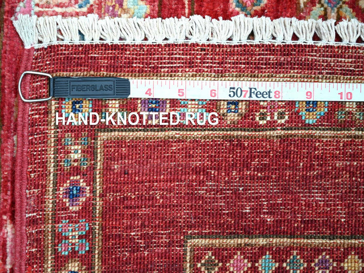 5'8" x 8'3" New Hand Knotted Red Wool Rectangle Oriental Rug - MOA10221289