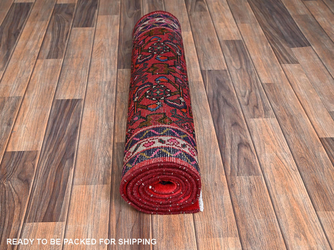 2'5" x 6'1" New Hand Knotted Red Wool Runner Oriental Rug - MOA1022128