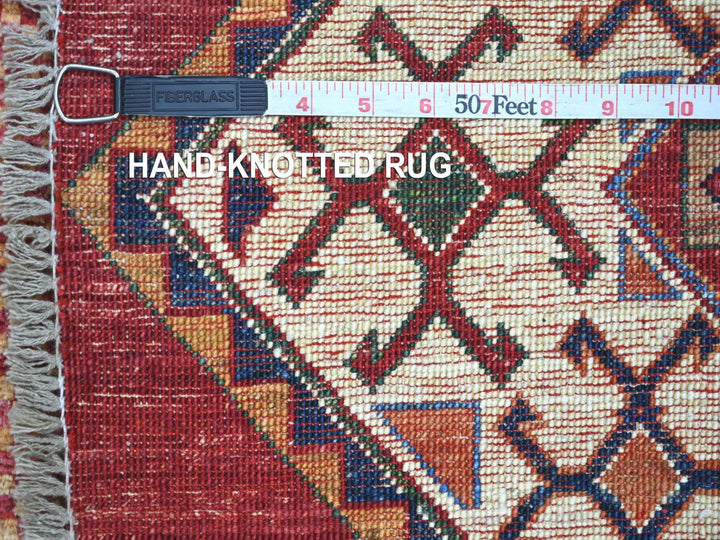 6'6" x 6'6" New Hand Knotted Red Wool Round Oriental Rug - MOA10221290