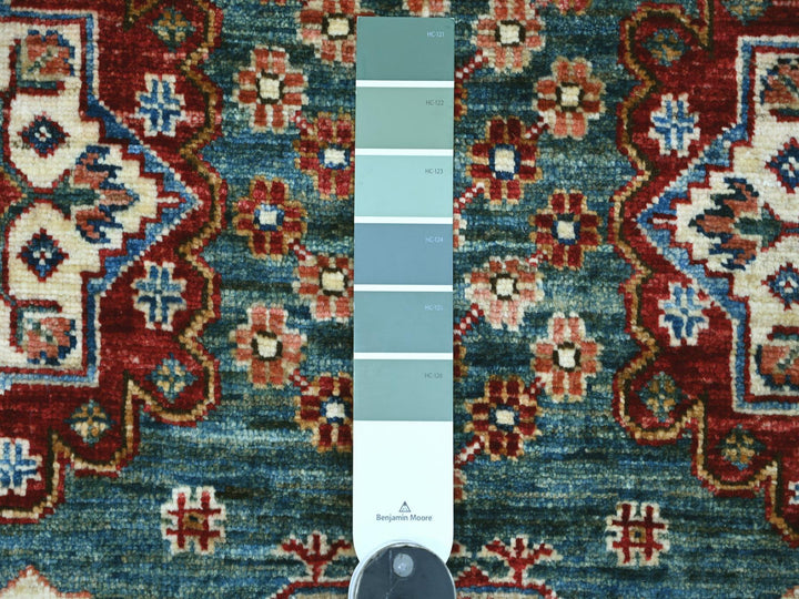 5'10" x 8'8" New Hand Knotted Green Wool Rectangle Oriental Rug - MOA10221292