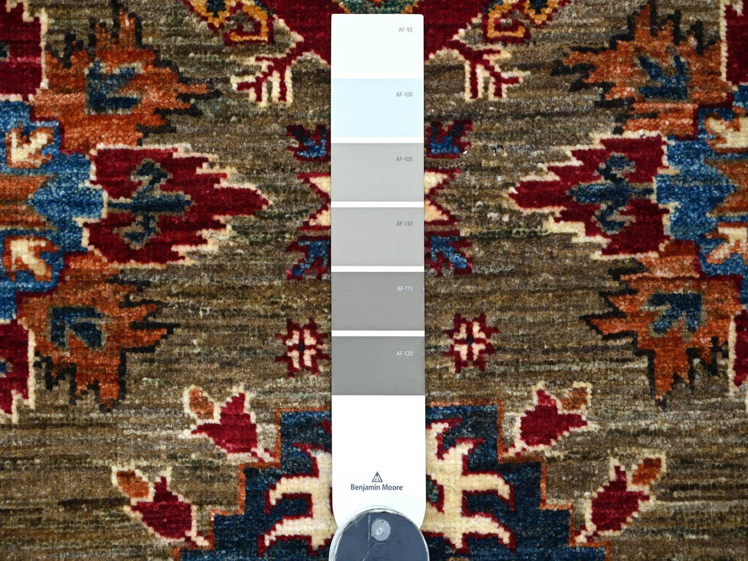 6'0" x 6'0" New Hand Knotted Brown Wool Square Oriental Rug - MOA10221293