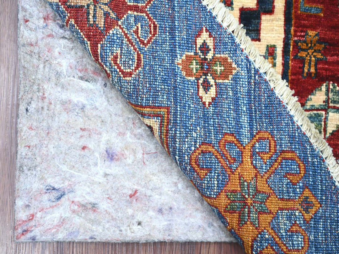 5'7" x 5'7" New Hand Knotted Blue Wool Round Oriental Rug - MOA10221294