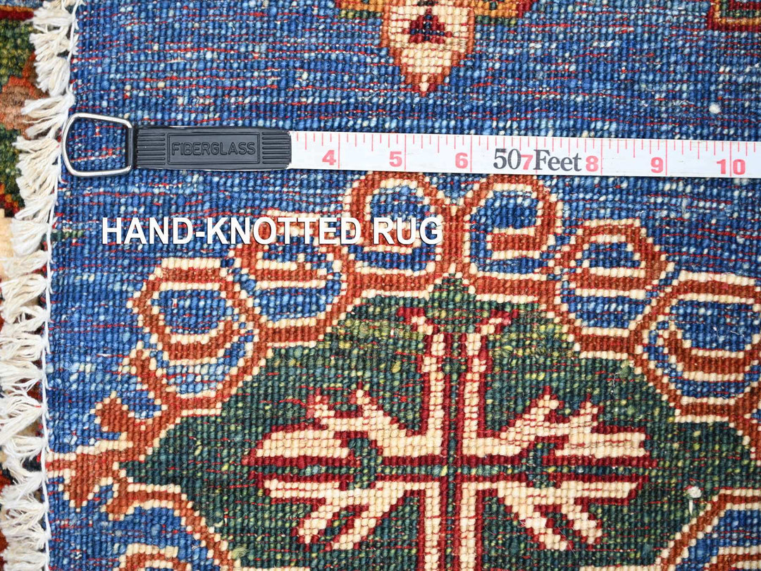 5'7" x 5'7" New Hand Knotted Blue Wool Round Oriental Rug - MOA10221294